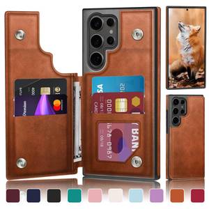 lot 2412 image: DJDUCK Designed for Samsung Galaxy S25 Ultra Case Wallet with Card Holder, Magnetic Clasp Cover RFID Blocking Leather Protection Shockproof Women Men Cases for Samsung S25Ultra Light Brown