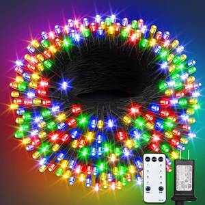 lot 2414 image: ROSCOO 300 LED String Lights Outdoor, 100FT Multicolor Christmas Lights for Outside with Remote, Timer Memory Function, 8 Modes Waterproof Fairy Lights Plug in, for Xmas Tree Bedroom Patio Party