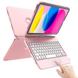 lot 2416 image: TaIYanG for iPad A16 11th 10th Generation Case with Keyboard 11 inch 2025&10.9 inch 2022,Touch Trackpad Keyboard Case for 10th Generation-360° Rotate,Pencil Holder,Keyboard for iPad 10th Gen,Rose Gold