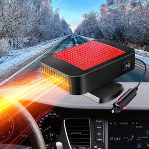 lot 2427 image: Car Heater,12V 200W Portable Fast Heating Defroster Automobile Windshield Fast Heaters Car Heater That Plugs into Cigarette Lighter for Car, SUV, Trucks (Red Black)