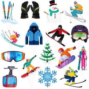 lot 2436 image: Skiing Party Cupcake Toppers 48Pcs Winter Skiing Party Decorations Skiing Player Cupcake Picks Snowboard Birthday Party Decoration for Winter Sport Baby Shower Supplies