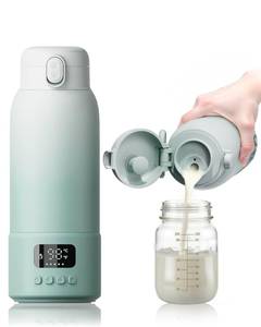 lot 2447 image: Portable Bottle Warmer Extended Battery Life - Dual Heating Modes for Breast Milk & Water, 17 Ounces, Fast Heating, Ideal for Travel, Outdoor, Baby Shower, Green