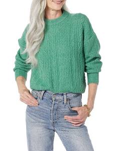 lot 2456 image: Amazon Essentials Womens Cable Knit Sweater, Soft-Touch Modern Crewneck, Sage Green, X-Large, Plus Size Available