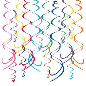 lot 2458 image: HonuGoGo 48��Piece Multi-Color Paper Swirl Decorations �� Hanging Party Swirls for Birthday, Baby Shower, Wedding & Celebration Decor