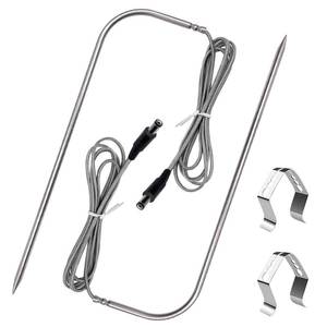 lot 2475 image: 2-Pack Temperature Meat Probe Replacement for Rec tec Wood Pellet Grill, Recteq Grill Accessories, with Thermometer Probe Holder Clip