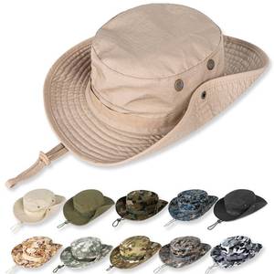 lot 2493 image: Sun Hats for Men Women Bucket Hat UPF 50 UV Protection Boonie Hat for Safari Fishing Hiking Garden Beach Khaki