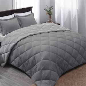 lot 3336 image: Beyond Queen Comforter Set - GreyCharcoal Reversible Queen Set for All Seasons - 1 Comforter & 2 Pillow Shams