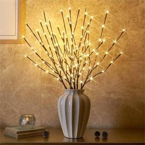 lot 3347 image: EAMBRITE 6PK Lighted Branches Brown Twig Stake with 120LED Warm White Lights, 30 Pathway Light for Outdoor and Indoor Use(Vase Excluded)