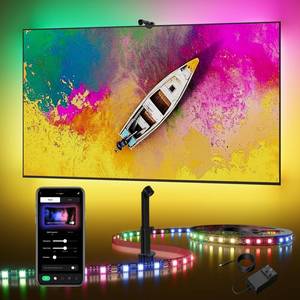 lot 3360 image: DeckTok TV Backlight LED 15ft - TV Backlight Sync to Screen PC Monitor for 55-75 Inch RGB LED Strip Lights Cuttable with Sensor Smart App Control Game & Music Sync Color Changing Light for Home Decor