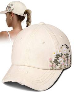 lot 6160 image: Flafens Womens Baseball Caps - Cute Baseball Hat for Women Youth Vintage Distressed Low Profile Embroidered Cotton Trendy Cool Adjustable Washed Unstructured Fitted Ladies Ball Cap Ballcaps, Bee