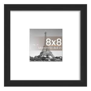 lot 6165 image: upsimples 8x8 Picture Frame, Display Pictures 4x4 with Mat or 8x8 Without Mat, Wall Hanging Photo Frame, Black, 1 Pack