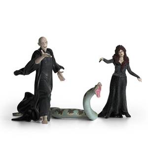 lot 6174 image: Schleich Harry Potter - 3PC Voldemort, Bellatrix Lestrange and Nagini Figurines - Harry Potter Set - Wizarding World Collectible Figures for Kids and Adults - Ages 6  42684 One missing arm