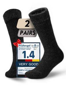 lot 6493 image: Juclise Alpaca Wool Thermal Boot Socks Heavyweight Warm Winter Socks, Thick Cozy Cushioned Moisture-Wicking Fleece, Soft Breathable Outdoor & House Women & Men(Classic Black XL)