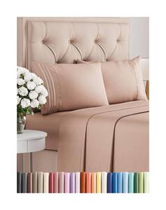 lot 6496 image: King Size 4 Piece Sheet Set - Comfy Breathable & Cooling Bed Sheets Set - Hotel Luxury Bedding for Women, Men, Kids, Teens, Boys & Girls - Deep Pockets, Ultra-Soft and Wrinkle Free - Oeko-Tex - Mauve