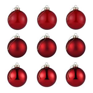 lot 9378 image: (One missing) AOMOONOA Red Glass Christmas Ball Ornaments, 3.15���� Burgundy Ornament for Christmas Tree Set of 9 with 3 Different Finishes, Vintage Xmas Balls for Home Decor, Thanksgiving Party Gift