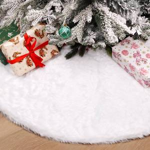 lot 9379 image: CCINEE 48 Inch Christmas Tree Plush Skirt with Large White Faux Fur Snow Xmas Tree Skirt Decor for Christmas Party Home Holiday Decoration Supplies
