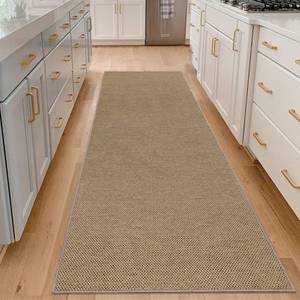 lot 9401 image: SHACOS Easy Jute 3x10 ft Washable Runner Rug Non Slip Low Pile Thin Durable Faux Jute Farmhouse Rug for Entryway Hallway Patio Kitchen Porch Indoor Outdoor Carpet, Brown