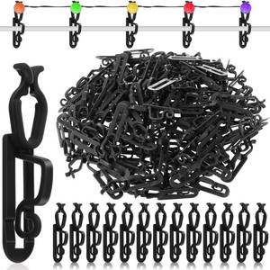 lot 9403 image: Blulu 400 Pcs Christmas Light Clips Hooks, Outdoor Universal Gutter and Shingle Clip Compatible with C9 C7 C6 for Roof, Roof Ridge Line, Fence, Icicle Lights (Black)