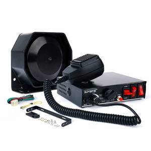 lot 9410 image: Xprite 8 Tones 200 Watt Emergency Warning Siren Extra Slim Speaker PA System Kit wHandheld Microphone & 2 Lights Control Switches