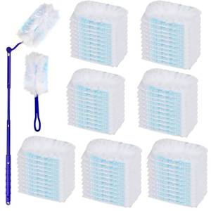 lot 9420 image: JMIATRY 100PCS Disposable Duster Refills for Swiffer Duster Pads 180 Degree Heavy Duty Dusters Refill with Adjustable Handle Disposable Dusters for Cleaning Home, Office (Blue & White)