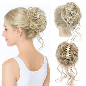 lot 10165 image: Messy Bun Hair Piece, Wavy Claw Clip Hair Bun Extension, Messy Buns Hairs Pieces for Women, Soft Synthetic Fake Buns Tousled Updo for Thin or Short Hairs
