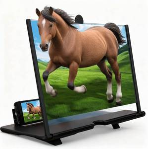 lot 10178 image: Screen Magnifier Version for Cell Phone, 2026 New 3D HD Mobile Phone Magnifier Projector with Adjustable Angle, Desktop Amplifier for Movies, Gaming & Seniors Reading (Black 10)