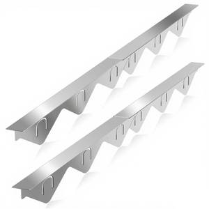 lot 10211 image: Stove Gap Covers Stainless Steel 2 Packs, 13.8-27.5 Retractable Range Gap Cover, Heat-Resistant Stove Gap Filler, Cooktop Trim Kit, Stove Guard for Even Surface - Silver
