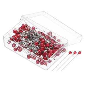 lot 10218 image: PATIKIL Sewing Pins, 500 Pcs 1.5 Inch Straight Pin with Plastic Pearlized Ball Head for Fabric, Decorative, Jewelry DIY, Craft and Sewing Project, Red