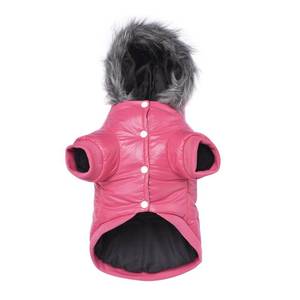 lot 10224 image: LESYPET Dog Coat for Small Dogs, Windproof Doggie Puffer Jacket with Leash Hole, Extra Warm Dog Jacket Winter Coat, Pink S