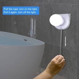 lot 10246 image: Shuwea Battery Operated Light Bulb, Stick-Up Battery Powered Wireless LED Closet Light Bulb, Self Adhesive Wall Mounted Light Fixture with Pull Chain for Cabinet Bedroom Living Room Kitchen