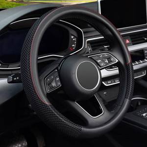 lot 10253 image: KAFEEK 16 inch Steering Wheel Cover, Black Microfiber Leather Viscose, Breathable, Compatible for F150 F250 F350 Ram 4Runner Tacoma Tundra Range Rover