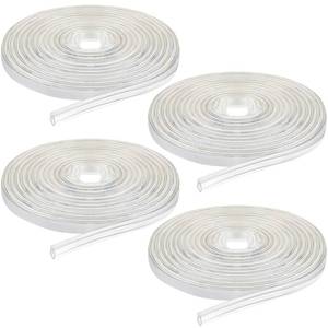 lot 10268 image: Tondiamo Shower Door Side Strip Seal Glass Translucent Shower Door Side Strip Seal Soft Clear PVC Frameless Glass Sweep to Stop Water(732 x 98.4 Inches,4 Rolls)