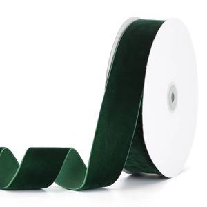 lot 10272 image: Pieaary Dark Green Velvet Ribbon 1-12 x 20Yd,Great for Gift Wrapping,Hair Bows Making, Wreaths,Wedding and Christmas Party Decoration(Dark Green 1-12)