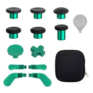 lot 12025 image: 13 in 1 Metal Thumbsticks for Xbox One Elite Series 2 Controller, Elite Series 2 Core Controller Accessories Replacement Parts, Metal Mod 6 Swap Joysticks, 4 Paddles, 2 D-Pads, 1 Tool(Green)