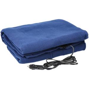 lot 12029 image: Heated Blanket - 12-Volt Electric Blanket for Car, Truck, SUV, or RV - Portable Winter Car Accessories for Camping or Travel by Stalwart (Navy)