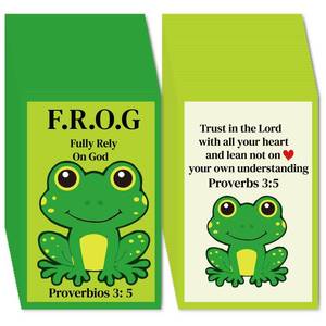 lot 12038 image: Fankya 240 pcs Gospel Tracts Christian Thanksgiving Romans Road Tracts Serenity Holy Catholic Prayer Cards Armor of God Books of Bible Tracts for Evangelism Church (Frog Full Rely on God)