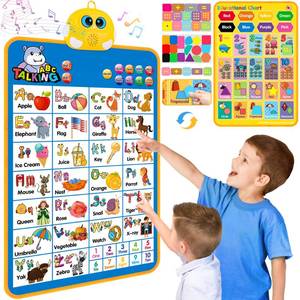 lot 15235 image: Electronic Alphabet Wall Chart, Talking ABC, 123s, Music Poster, Kids Learning Toys for Toddlers 1-3, Interactive Educational Toddler Toy, Birthday Gifts for Age 1 2 3 4 5 Year Old Boys Girls - Blue