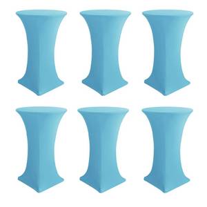 lot 15244 image: Enjoyidea Cocktail Table Covers-Spandex Round High Top Table Cloths 6 Pack 32x43 Inch-Light Blue Stretch Fitted Bar Tall Tablecloth for Pub Bistro Highboy Party Banquet Height Folding Satnding Tables