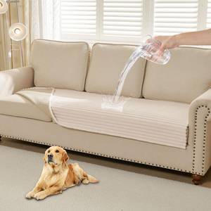 lot 15254 image: HAOMAIJIA Waterproof Couch Cover for Dogs Washable,Faux Fur Pet Couch Covers for Sofa,Soft Dog Bed Cover Non-Slip Couch Covers for 3 Cushion Couch Sofa Pet Friendly (Off White, 35 x 95 1 Pack)