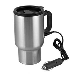 lot 3366 image: MOSANDON 12V Car Heating Cup Car Heated Mug, 450ml Stainless Steel Travel Electric Coffee Cup 14oz. Insulated Heated Preservation Mug