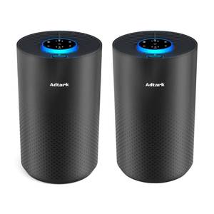 lot 3373 image: 2 Pack Air Purifiers for Home Bedroom, ADTARK Air Cleaner with H14 True HEPA 3-in-1 Filter, Sleep Mode & Aroma Function, 3 Light Modes, Room Air Purifier with 3 Timer for Office, Dorm, Hotel (Black)