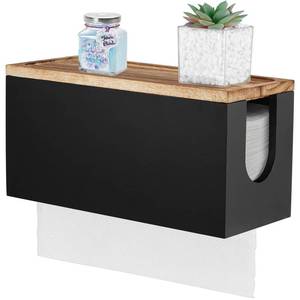 lot 3375 image: Paper Towel Dispenser Wall Mount, Wooden Bathroom Paper Towel Holder with Lid for Home and Commercial, Countertop C-Fold, Z-Fold, Trifold Paper Hand Towel Dispenser for Bathroom Kitchen Office, Black