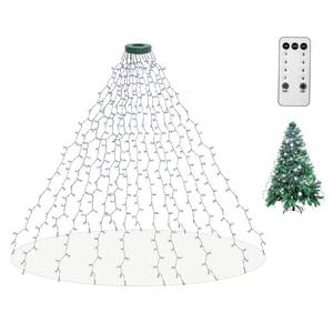 lot 3379 image: aneeway 400 LED Christmas Tree Lights, 6.6FT Christmas Lights with Remote Control & 8 Modes, 16 String Lights with Memory Function, Timer for Xmas Tree Decorations - White