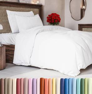 lot 3384 image: Duvet Cover TwinTwin XL Size Set - Extra Soft Duvet Cover 68 x 90 with 1 Pillow Sham - Hotel Luxury, Easy Care and Fade Free with Zipper Closures & Ties - Comfy, Cozy Breathable Bedding Set (White)