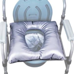 lot 3387 image: MINIVON Bedside Commode Cushion, Universal Fit, Commode Seat Cushion for Elderly, Soft Seat Pad Cover Toilet Seat, Padded Camping Toilet, Commode Chair Cushion 17 x 17 with Fixing Straps