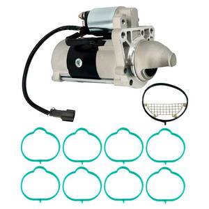 lot 3390 image: Phoddar 17867 New Starter Motor & Intake Manifold Gasket Set Kit Fit for Infiniti QX56 2004-2010, Nissan Armada 2005-2009, Pathfinder 2004-2010, Titan 2004-2011, 5.6L V8, SMT0283, M2T85571