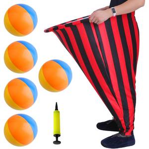 lot 3395 image: Granny Pants Yard Game, Oversized Granny Pants Outdoor Games, Giant Stretchy Pants, Fun Tossing Games Props for Outdoor Parties, Group Gatherings, Adults and Family(Black and Red Strips)