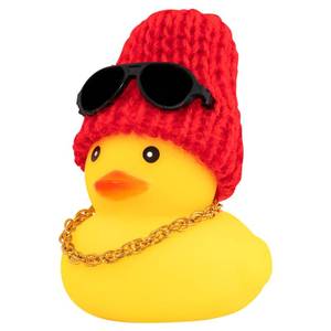lot 4227 image: wonuu Rubber Duck Car Ornaments Yellow Duck Car Dashboard Decorations with Propeller Helmet for Christmas Decor and Home Decorations for Adults (U-Red)