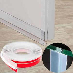 lot 4236 image: Upgrade T-Shaped Door Draft Stopper, Clear Silicone Seal Strip Weather Stripping for Side of Door Frame 1.37 Wide X 20 Ft Elder