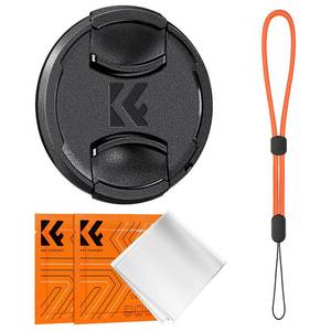 lot 4246 image: K&F Concept 55mm Lens Cap Cover, 4-in-1 Center Pinch Lens Cover  Anti-Loss Keeper Leash  Microfiber Cleaning Cloth Kits Compatible with Nikon, Canon, Sony, Fujifilm Camera Lenses